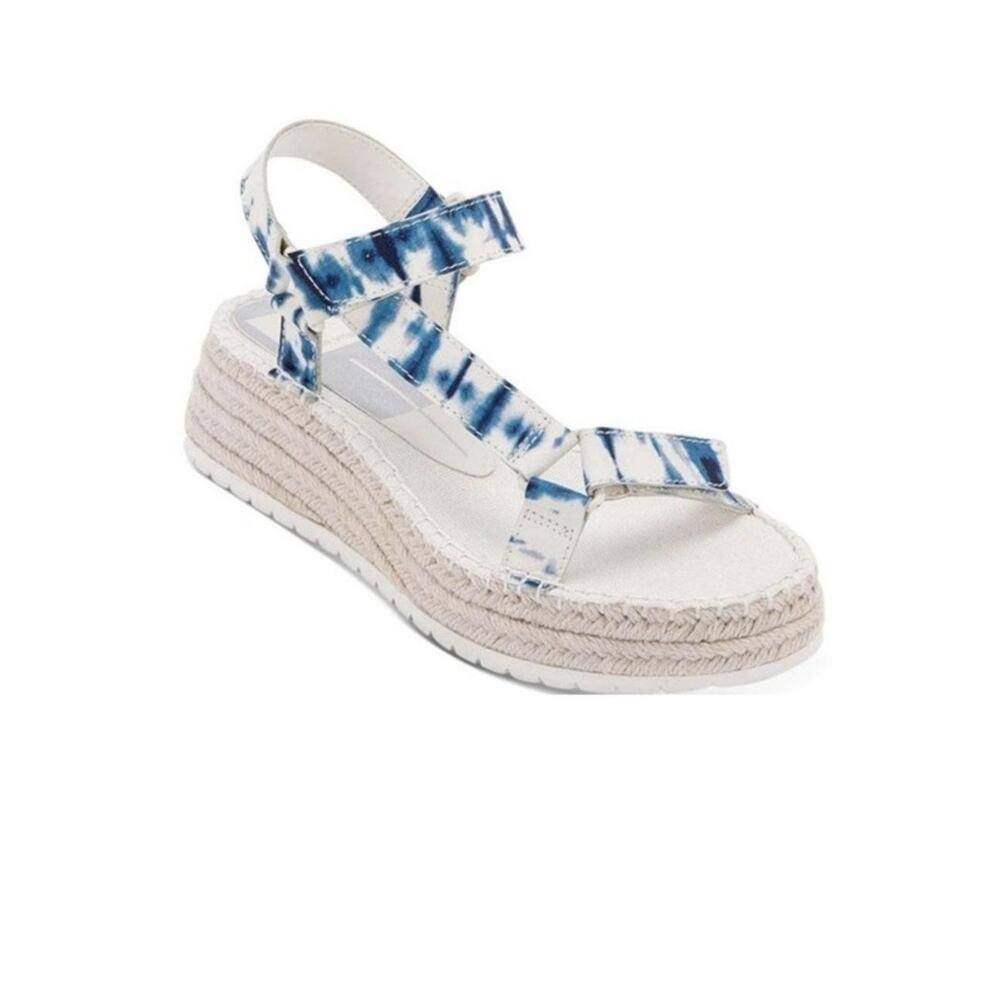 Dolce Vita Shoes Womens Size 8 Blue Tie Dye Mano Espadrille Wedge Sandals Box